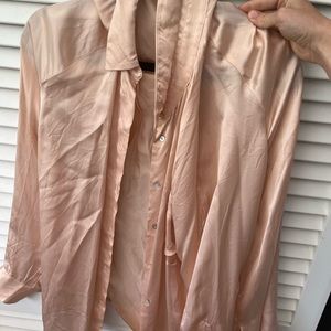 Aritzia Silk Blush Button Up